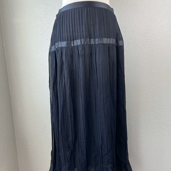 NWT Alfani Black Silk Maxi Skirt Size 10 - Picture 1 of 9